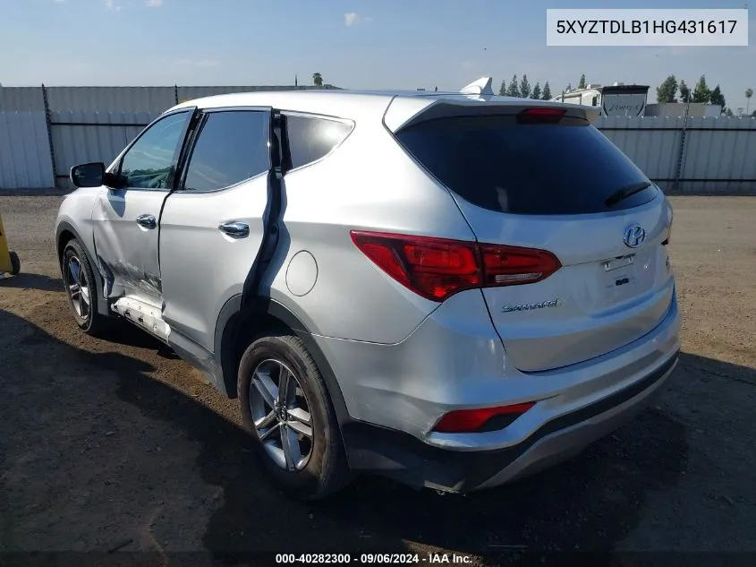 2017 Hyundai Santa Fe Sport 2.4L VIN: 5XYZTDLB1HG431617 Lot: 40282300