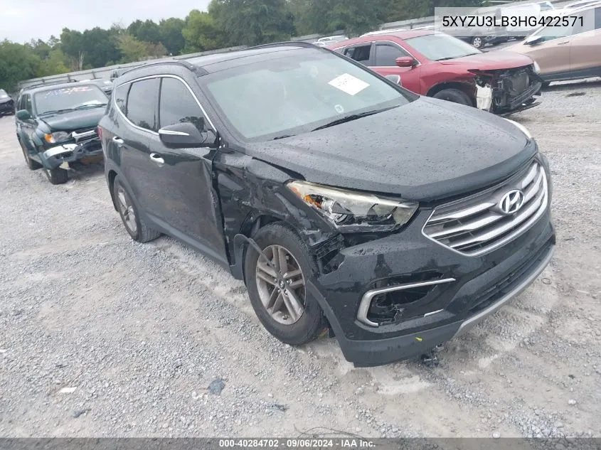 2017 Hyundai Santa Fe Sport VIN: 5XYZU3LB3HG422571 Lot: 40284702