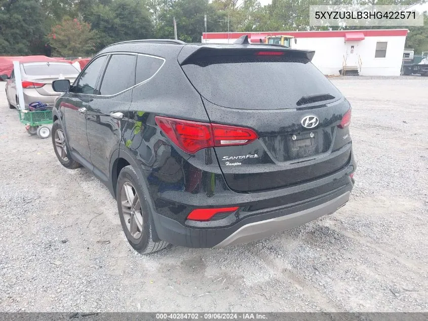 2017 Hyundai Santa Fe Sport VIN: 5XYZU3LB3HG422571 Lot: 40284702