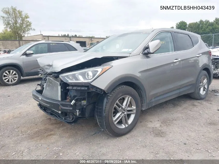 5NMZTDLB5HH043439 2017 Hyundai Santa Fe Sport 2.4L