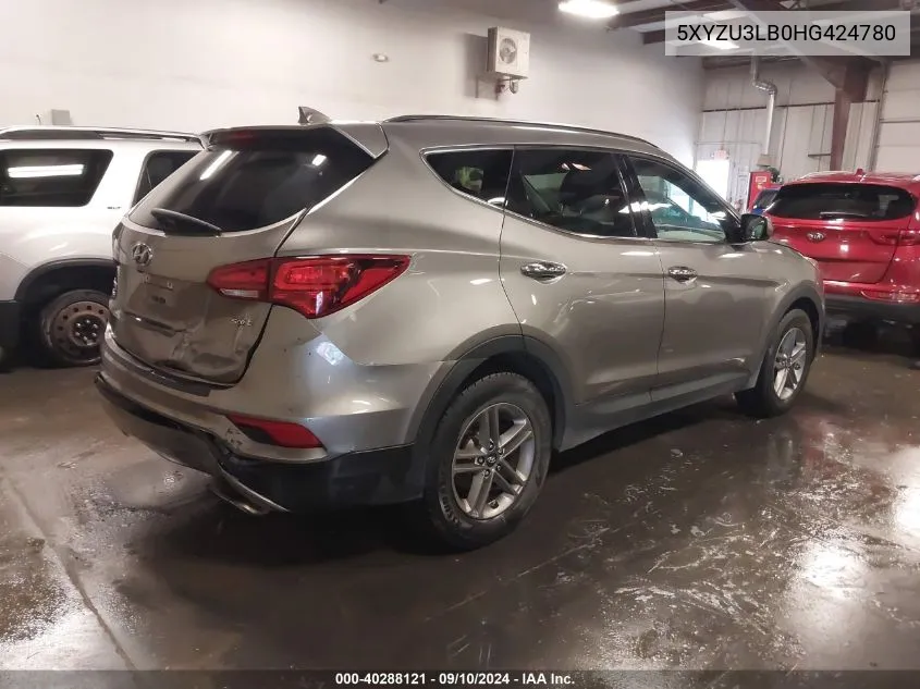 5XYZU3LB0HG424780 2017 Hyundai Santa Fe Sport 2.4L