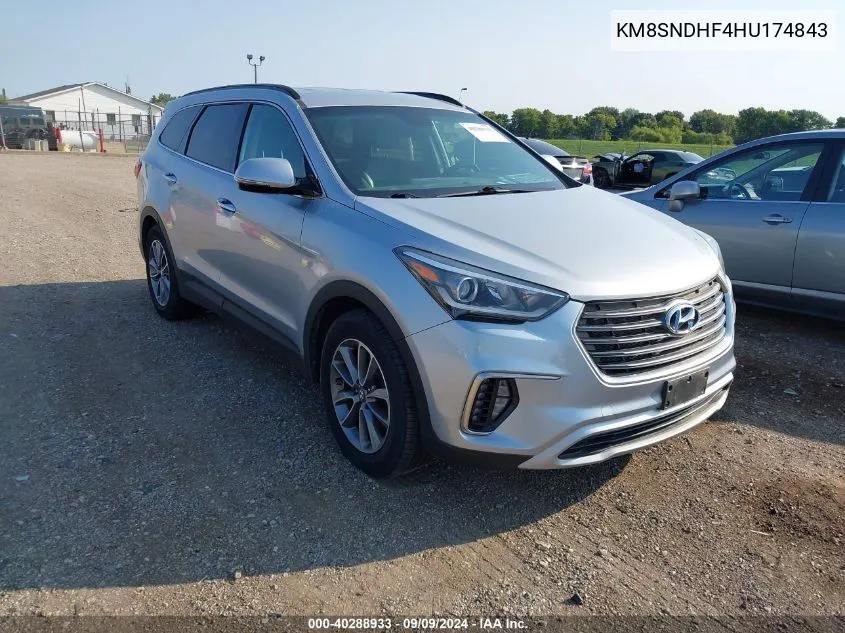 2017 Hyundai Santa Fe Se VIN: KM8SNDHF4HU174843 Lot: 40288933