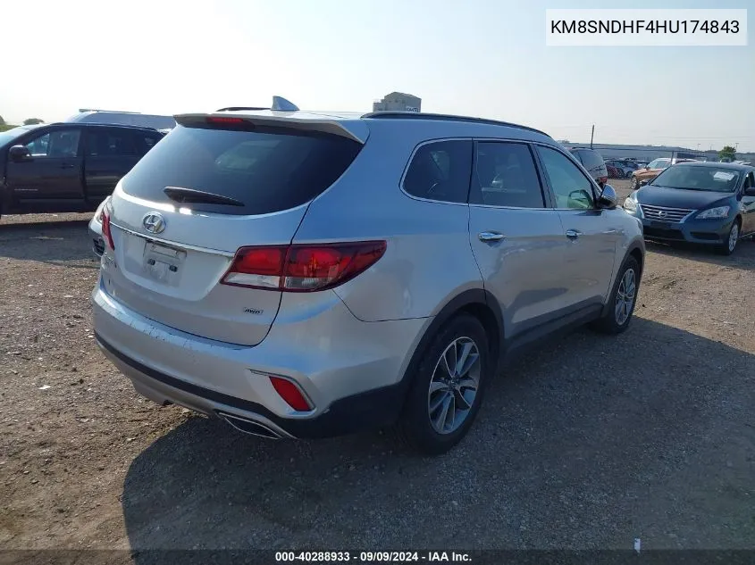 KM8SNDHF4HU174843 2017 Hyundai Santa Fe Se