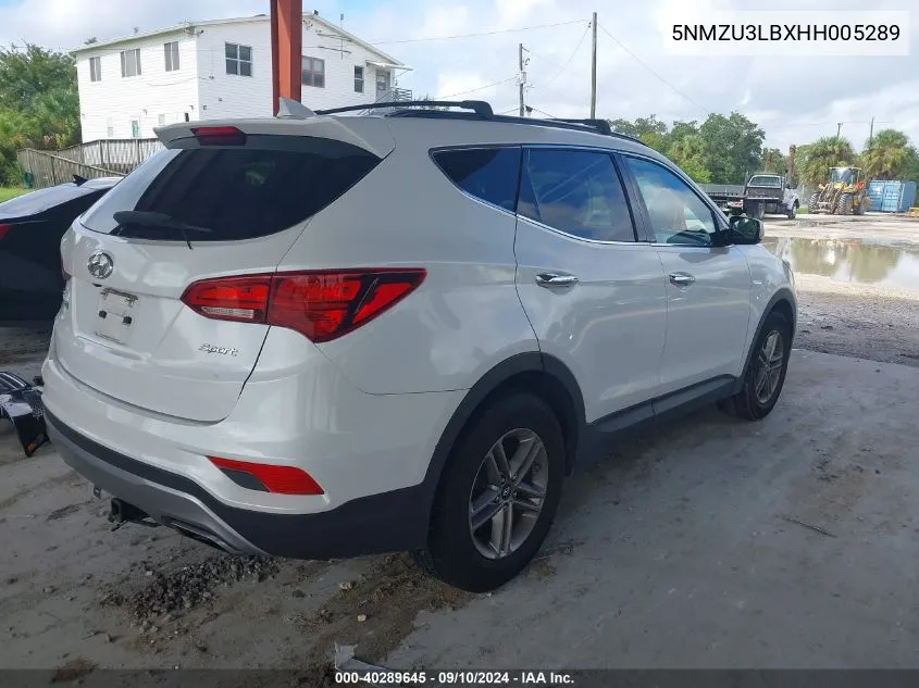 2017 Hyundai Santa Fe Sport VIN: 5NMZU3LBXHH005289 Lot: 40289645