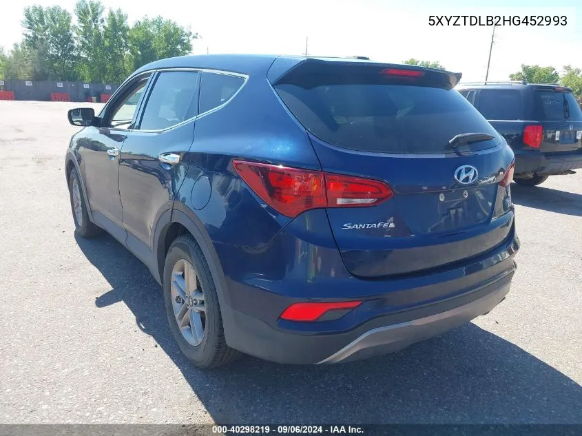 2017 Hyundai Santa Fe Sport 2.4L VIN: 5XYZTDLB2HG452993 Lot: 40298219