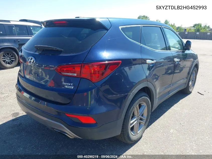 5XYZTDLB2HG452993 2017 Hyundai Santa Fe Sport 2.4L