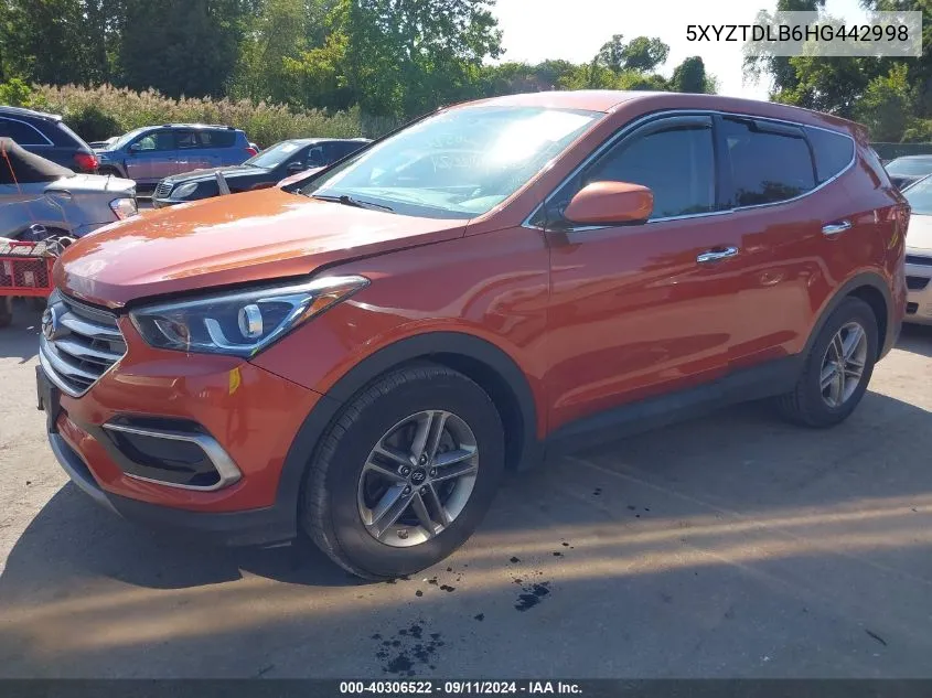 5XYZTDLB6HG442998 2017 Hyundai Santa Fe Sport 2.4L