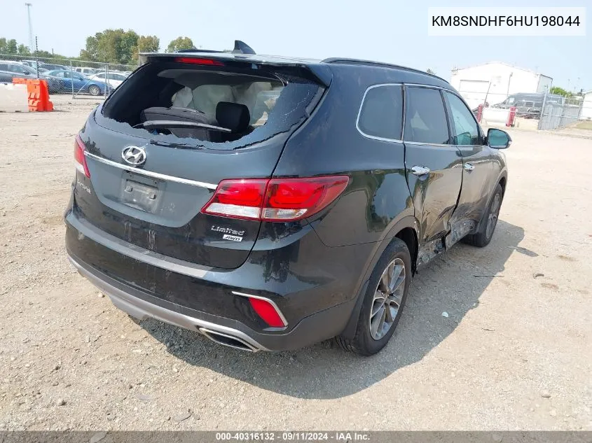 KM8SNDHF6HU198044 2017 Hyundai Santa Fe Se/Limited