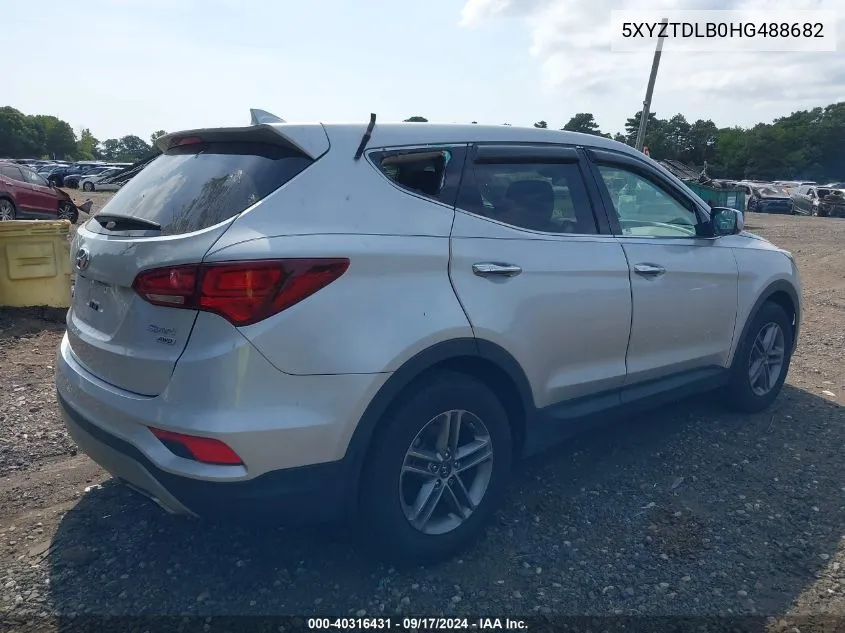 5XYZTDLB0HG488682 2017 Hyundai Santa Fe Sport 2.4L