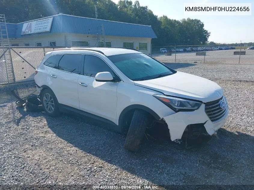 2017 Hyundai Santa Fe Se VIN: KM8SMDHF0HU224656 Lot: 40333833