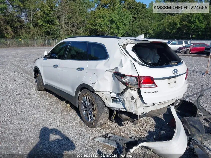 2017 Hyundai Santa Fe Se VIN: KM8SMDHF0HU224656 Lot: 40333833