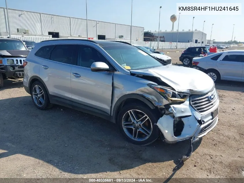 KM8SR4HF1HU241645 2017 Hyundai Santa Fe Se Ultimate