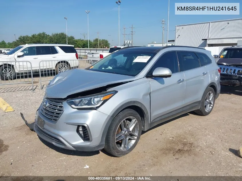 2017 Hyundai Santa Fe Se Ultimate VIN: KM8SR4HF1HU241645 Lot: 40335681