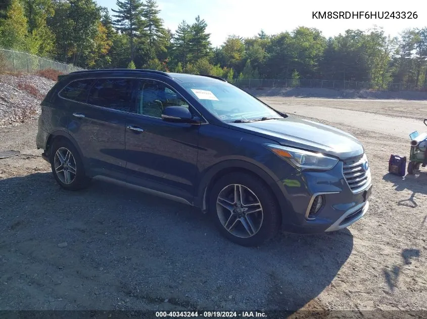 KM8SRDHF6HU243326 2017 Hyundai Santa Fe Limited Ultimate