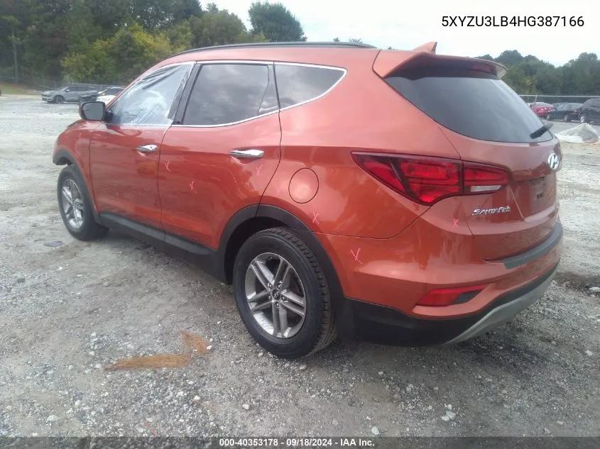 2017 Hyundai Santa Fe Sport 2.4L VIN: 5XYZU3LB4HG387166 Lot: 40353178