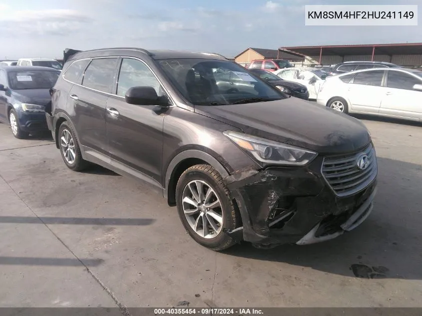 2017 Hyundai Santa Fe Se VIN: KM8SM4HF2HU241149 Lot: 40355454