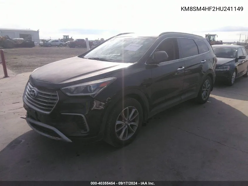 2017 Hyundai Santa Fe Se VIN: KM8SM4HF2HU241149 Lot: 40355454