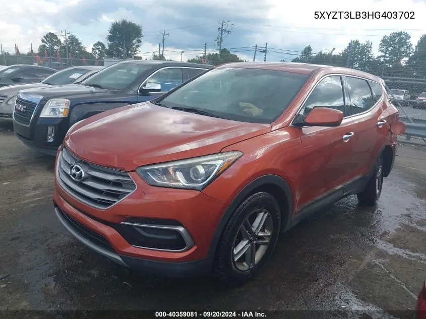 5XYZT3LB3HG403702 2017 Hyundai Santa Fe Sport 2.4L