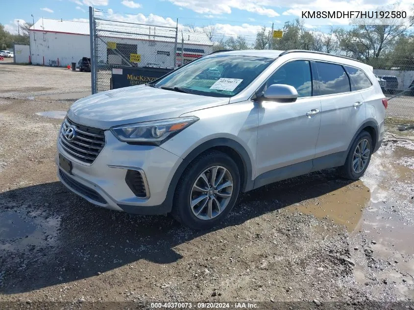 2017 Hyundai Santa Fe Se VIN: KM8SMDHF7HU192580 Lot: 40370073