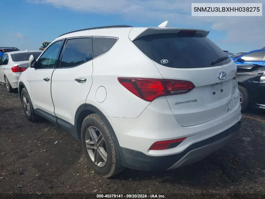 2017 Hyundai Santa Fe Sport 2.4L VIN: 5NMZU3LBXHH038275 Lot: 40379141