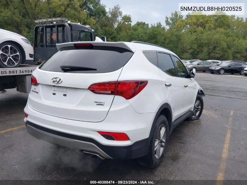 2017 Hyundai Santa Fe Sport 2.4L VIN: 5NMZUDLB8HH020525 Lot: 40388474