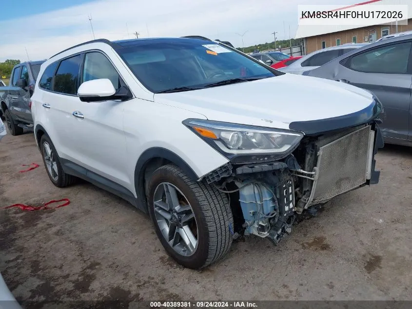 2017 Hyundai Santa Fe Se Ultimate VIN: KM8SR4HF0HU172026 Lot: 40389381