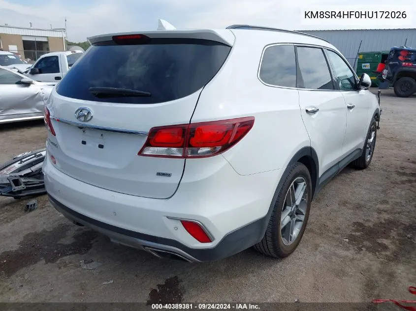 KM8SR4HF0HU172026 2017 Hyundai Santa Fe Se Ultimate