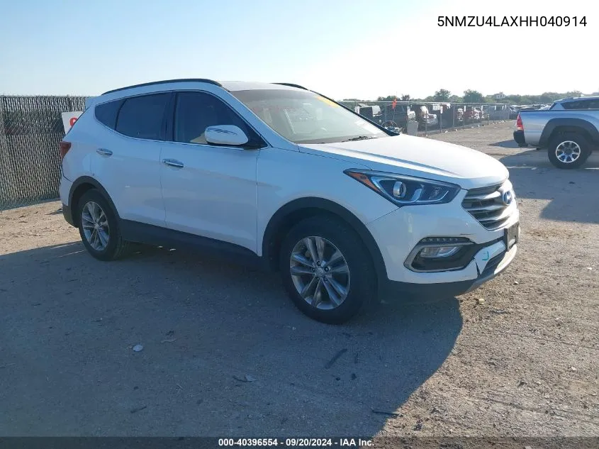 5NMZU4LAXHH040914 2017 Hyundai Santa Fe Sport 2.0T