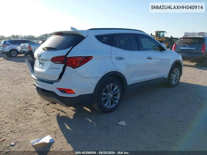 5NMZU4LAXHH040914 2017 Hyundai Santa Fe Sport 2.0T