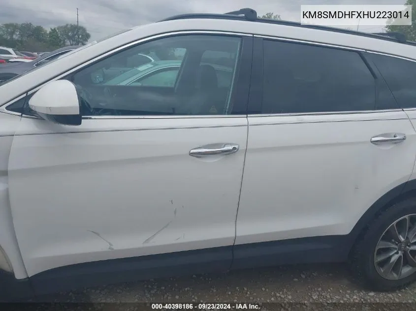 KM8SMDHFXHU223014 2017 Hyundai Santa Fe Se