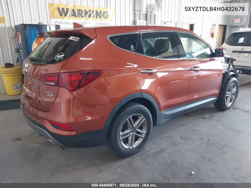 2017 Hyundai Santa Fe Sport VIN: 5XYZTDLB4HG432678 Lot: 40406971