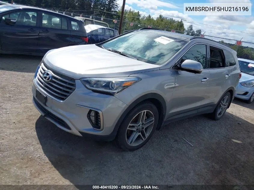 2017 Hyundai Santa Fe Se Ultimate VIN: KM8SRDHF5HU216196 Lot: 40415200