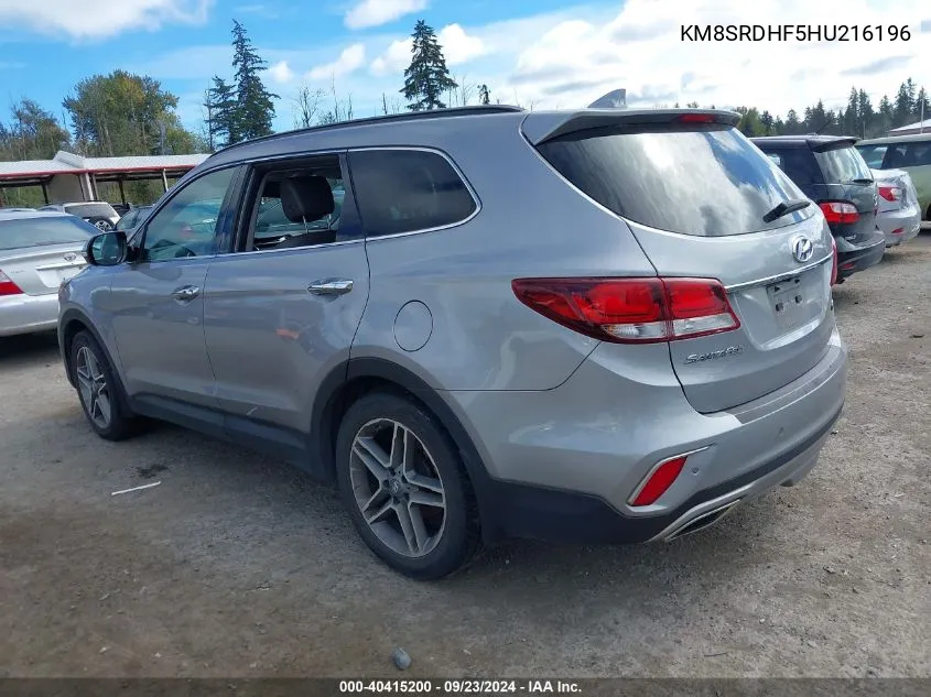 2017 Hyundai Santa Fe Se Ultimate VIN: KM8SRDHF5HU216196 Lot: 40415200