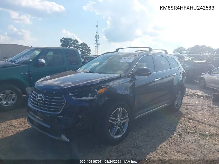 2017 Hyundai Santa Fe Limited Ultimate VIN: KM8SR4HFXHU242583 Lot: 40416707