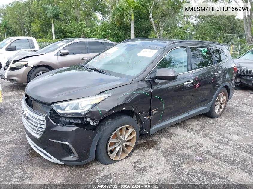 KM8SM4HF3HU166994 2017 Hyundai Santa Fe Se