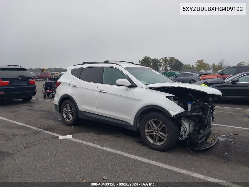 2017 Hyundai Santa Fe Sport VIN: 5XYZUDLBXHG409192 Lot: 40439328