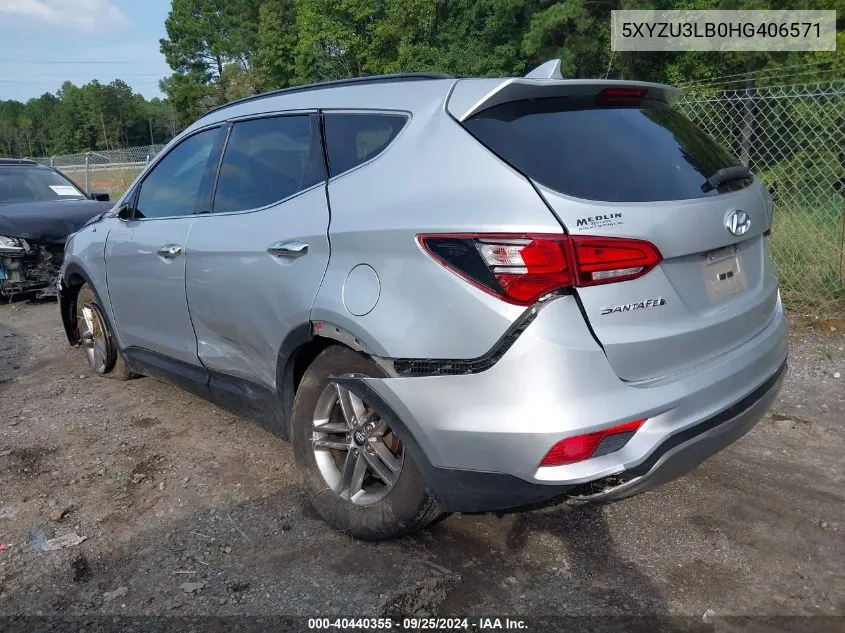 2017 Hyundai Santa Fe Sport 2.4L VIN: 5XYZU3LB0HG406571 Lot: 40440355