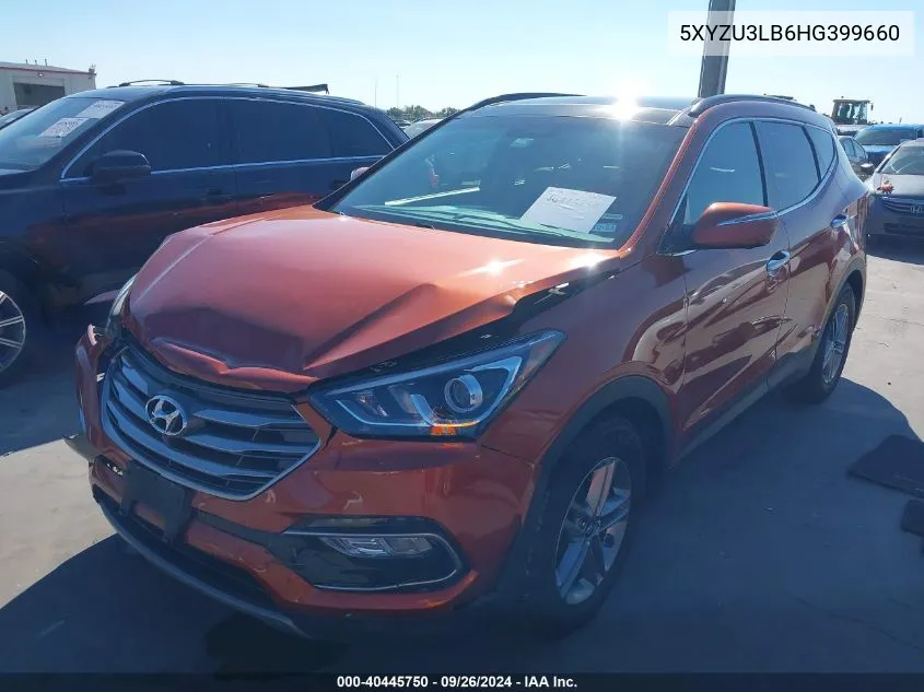 2017 Hyundai Santa Fe Sport VIN: 5XYZU3LB6HG399660 Lot: 40445750