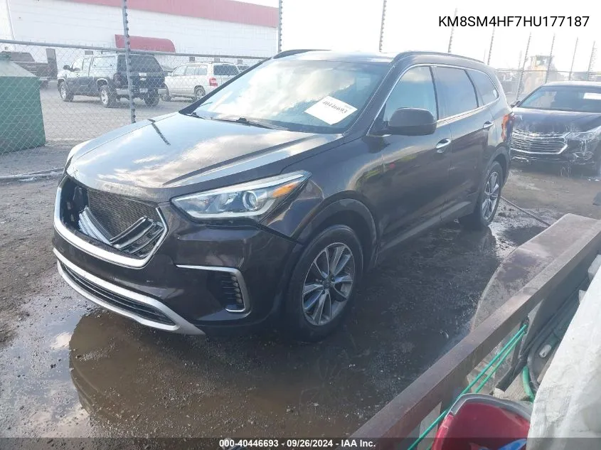 KM8SM4HF7HU177187 2017 Hyundai Santa Fe Se