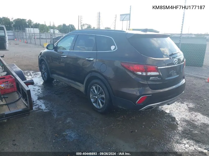 KM8SM4HF7HU177187 2017 Hyundai Santa Fe Se