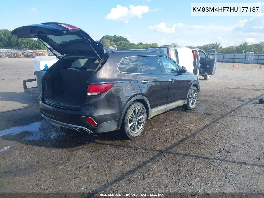 KM8SM4HF7HU177187 2017 Hyundai Santa Fe Se