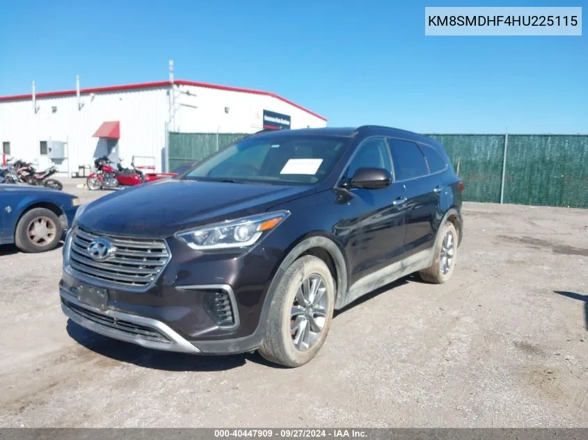 2017 Hyundai Santa Fe Se VIN: KM8SMDHF4HU225115 Lot: 40447909