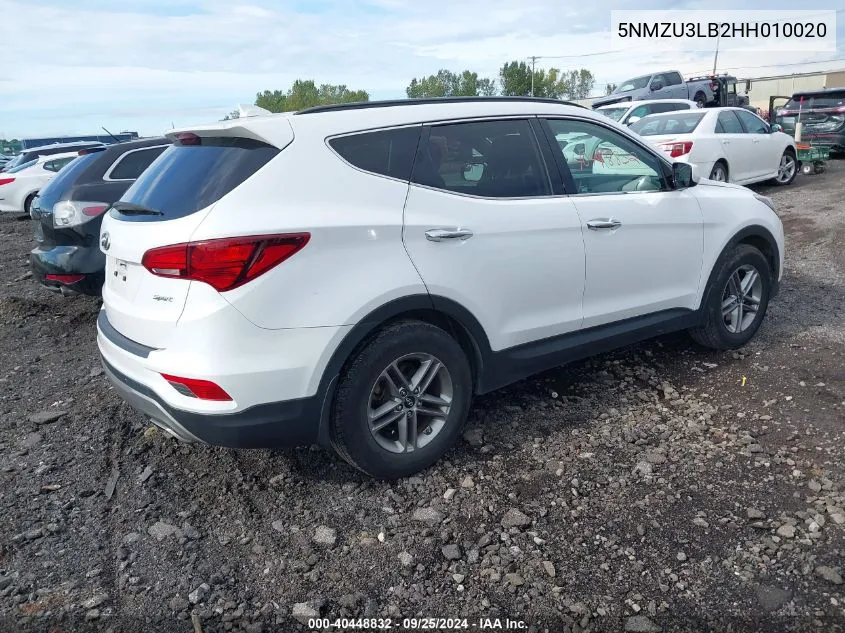 5NMZU3LB2HH010020 2017 Hyundai Santa Fe Sport 2.4L