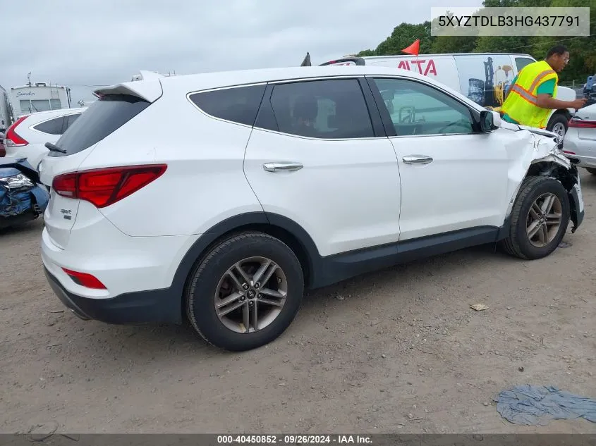 5XYZTDLB3HG437791 2017 Hyundai Santa Fe Sport 2.4L