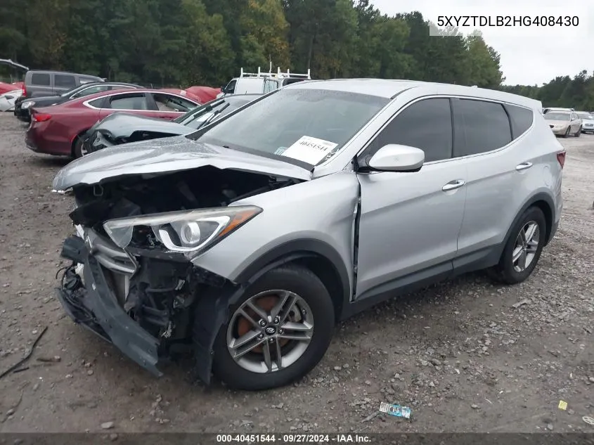 5XYZTDLB2HG408430 2017 Hyundai Santa Fe Sport 2.4L