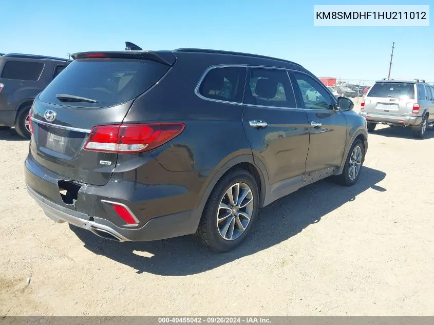 KM8SMDHF1HU211012 2017 Hyundai Santa Fe Se