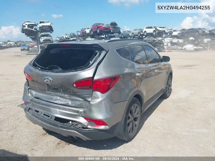 2017 Hyundai Santa Fe Sport 2.0T Ultimate VIN: 5XYZW4LA2HG494255 Lot: 40458150