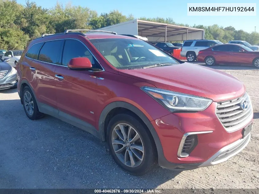 KM8SM4HF7HU192644 2017 Hyundai Santa Fe Se