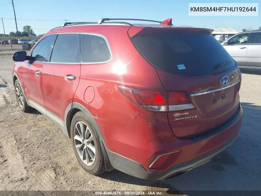 KM8SM4HF7HU192644 2017 Hyundai Santa Fe Se