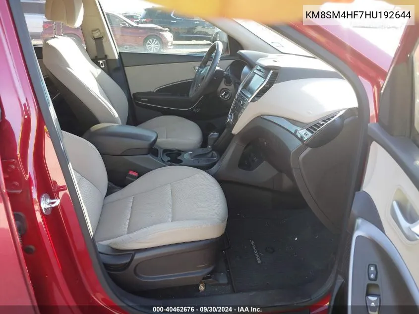 KM8SM4HF7HU192644 2017 Hyundai Santa Fe Se